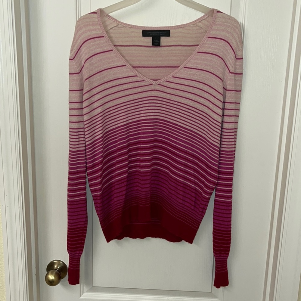 Express Design Studio Silk Cashmere Blend V Neck Sweater Large